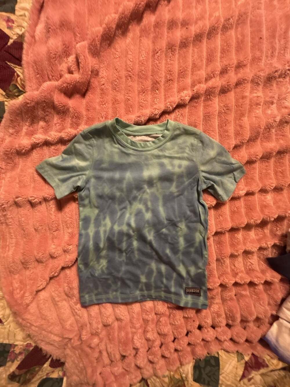 OshKosh B'gosh Blue Green Tie Dye Short Sleeve T-Shirt Size 5 5A